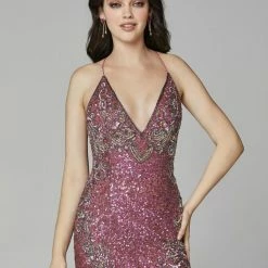 In Stock Primavera Couture 3211 Neon Pink Size 10 Sequin Prom Dress Pageant Gown Evening Formal Wear Side Slit Backless Dresses