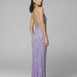 In Stock Primavera Couture 3214 Size 6 Beaded Prom Dress Lilac Side Slit Long Formal Evening Gown 121 In Stock Primavera Couture 3214 Size 6 Beaded Prom Dress Lilac Side Slit Long Formal Evening Gown