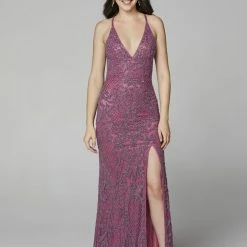In Stock Primavera Couture 3214 Size 6 Beaded Prom Dress Lilac Side Slit Long Formal Evening Gown 128 In Stock Primavera Couture 3214 Size 6 Beaded Prom Dress Lilac Side Slit Long Formal Evening Gown