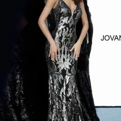 In Stock Mermaid Dresses Jovani 3263 Size 2 Hot Pink Prom Dress Long Fitted Mermaid Sequin Pageant Gown V Back