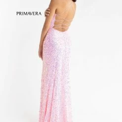 In Stock Primavera Couture 3290 Size 0 Fuchsia Prom Dress Sequins Long Fitted Tie Back Scoop Neckline 225 In Stock Primavera Couture 3290 Size 0 Fuchsia Prom Dress Sequins Long Fitted Tie Back Scoop Neckline