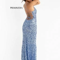 In Stock Primavera Couture 3290 Size 0 Fuchsia Prom Dress Sequins Long Fitted Tie Back Scoop Neckline 221 In Stock Primavera Couture 3290 Size 0 Fuchsia Prom Dress Sequins Long Fitted Tie Back Scoop Neckline