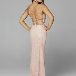 In Stock Primavera Couture 3290 Size 0 Fuchsia Prom Dress Sequins Long Fitted Tie Back Scoop Neckline 179 In Stock Primavera Couture 3290 Size 0 Fuchsia Prom Dress Sequins Long Fitted Tie Back Scoop Neckline