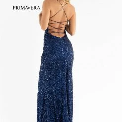 In Stock Primavera Couture 3290 Size 0 Fuchsia Prom Dress Sequins Long Fitted Tie Back Scoop Neckline 211 In Stock Primavera Couture 3290 Size 0 Fuchsia Prom Dress Sequins Long Fitted Tie Back Scoop Neckline