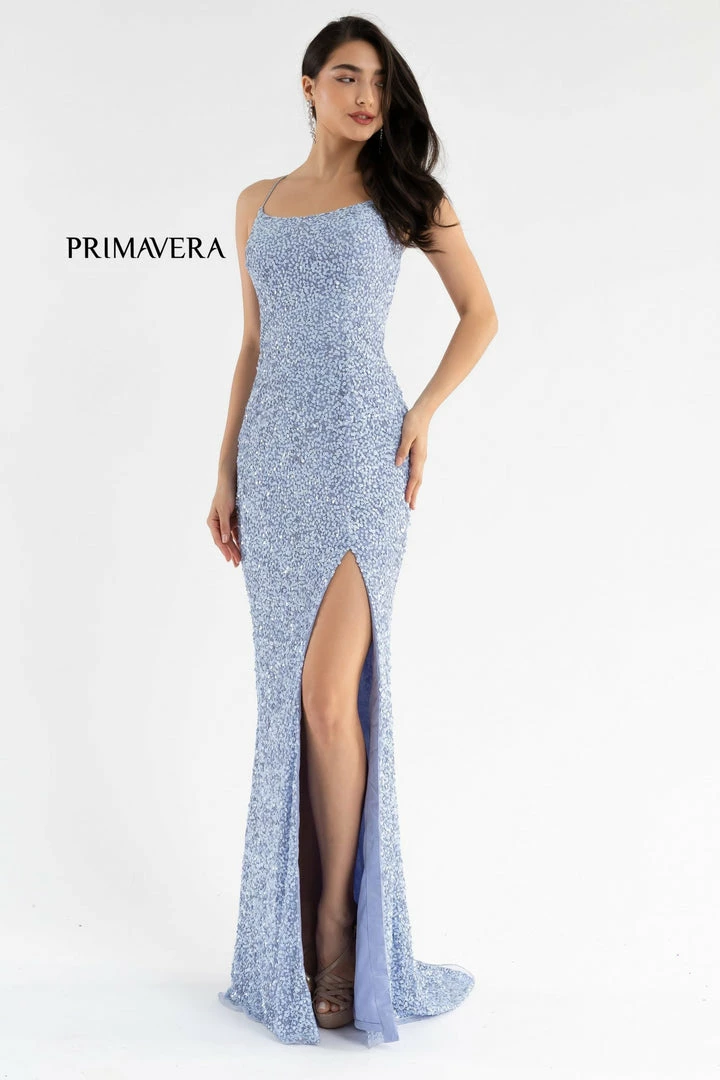 In Stock Primavera Couture 3290 Size 0 Fuchsia Prom Dress Sequins Long Fitted Tie Back Scoop Neckline 92 In Stock Primavera Couture 3290 Size 0 Fuchsia Prom Dress Sequins Long Fitted Tie Back Scoop Neckline