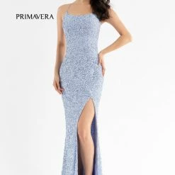 In Stock Primavera Couture 3290 Size 0 Fuchsia Prom Dress Sequins Long Fitted Tie Back Scoop Neckline 204 In Stock Primavera Couture 3290 Size 0 Fuchsia Prom Dress Sequins Long Fitted Tie Back Scoop Neckline