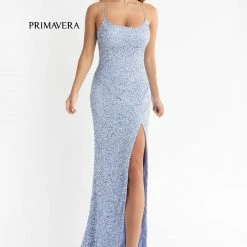 In Stock Primavera Couture 3290 Size 0 Fuchsia Prom Dress Sequins Long Fitted Tie Back Scoop Neckline 206 In Stock Primavera Couture 3290 Size 0 Fuchsia Prom Dress Sequins Long Fitted Tie Back Scoop Neckline