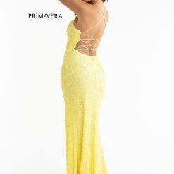 In Stock Primavera Couture 3290 Size 0 Fuchsia Prom Dress Sequins Long Fitted Tie Back Scoop Neckline 183 In Stock Primavera Couture 3290 Size 0 Fuchsia Prom Dress Sequins Long Fitted Tie Back Scoop Neckline