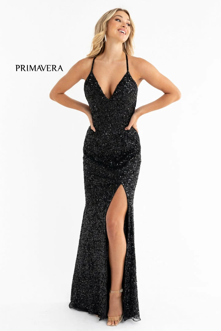 Primavera Couture 3291 Prom Dress Long Fitted Backless Sequin Formal Evening Gown 22 Primavera Couture 3291 Prom Dress Long Fitted Backless Sequin Formal Evening Gown
