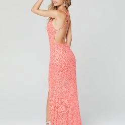 In Stock Primavera Couture 3291 Pink Long Fitted Backless Sequin Prom Dress Formal Evening Gown Size 2