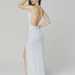In Stock Primavera Couture 3291 AB Ivory Prom Dress Size 6 Long Fitted Backless Sequin Formal Evening Gown Backless Dresses 64 In Stock Primavera Couture 3291 AB Ivory Prom Dress Size 6 Long Fitted Backless Sequin Formal Evening Gown Backless Dresses