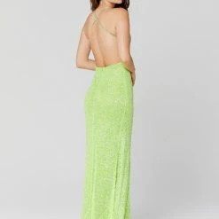 In Stock Primavera Couture 3291 Neon Pink Prom Dress Long Fitted Backless Sequin Formal Evening Gown Size 00, 0, 2, 4, 6