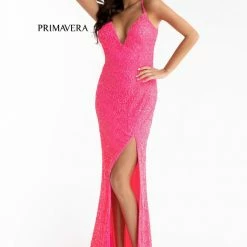 Primavera Couture 3291 Prom Dress Long Fitted Backless Sequin Formal Evening Gown 164 Primavera Couture 3291 Prom Dress Long Fitted Backless Sequin Formal Evening Gown