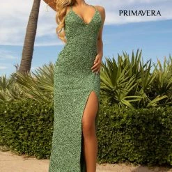 Primavera Couture 3291 Prom Dress Long Fitted Backless Sequin Formal Evening Gown