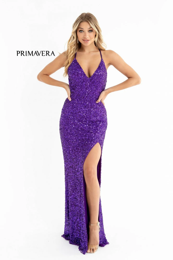 Primavera Couture 3291 Prom Dress Long Fitted Backless Sequin Formal Evening Gown 8 Primavera Couture 3291 Prom Dress Long Fitted Backless Sequin Formal Evening Gown