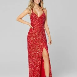 Sequin Dresses Primavera Couture 3291 Long Fitted Backless Sequin Prom Dress Formal Evening Gown