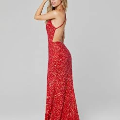 Sequin Dresses Primavera Couture 3291 Long Fitted Backless Sequin Prom Dress Formal Evening Gown