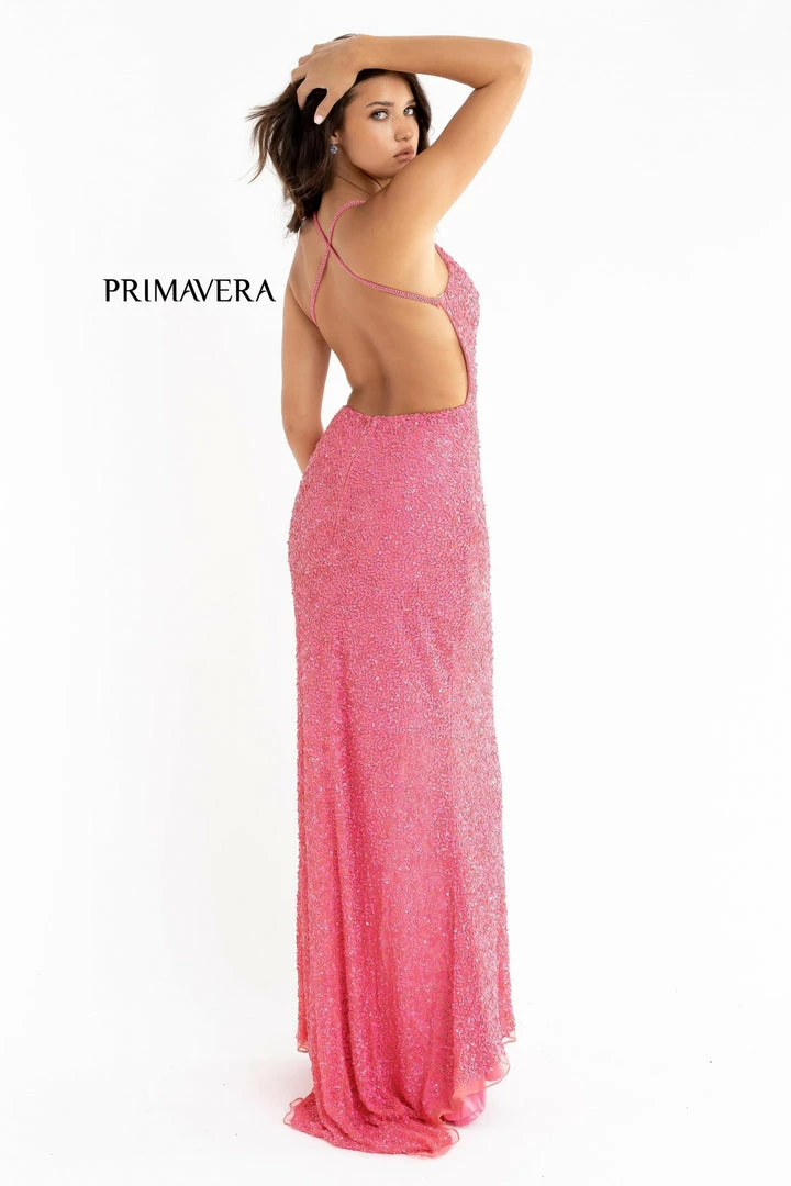 Primavera Couture 3291 Prom Dress Long Fitted Backless Sequin Formal Evening Gown 60 Primavera Couture 3291 Prom Dress Long Fitted Backless Sequin Formal Evening Gown