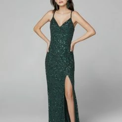 In Stock Backless Dresses Primavera Couture 3295 Size 4, 6, 8 Emerald Prom Dress V Neckline Sequins Backless Slit Formal Evening Gown 66 In Stock Backless Dresses Primavera Couture 3295 Size 4, 6, 8 Emerald Prom Dress V Neckline Sequins Backless Slit Formal Evening Gown