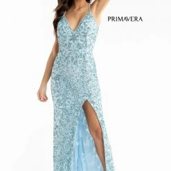 In Stock Backless Dresses Primavera Couture 3295 Size 4, 6, 8 Emerald Prom Dress V Neckline Sequins Backless Slit Formal Evening Gown 63 In Stock Backless Dresses Primavera Couture 3295 Size 4, 6, 8 Emerald Prom Dress V Neckline Sequins Backless Slit Formal Evening Gown