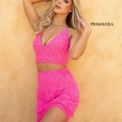 In Stock Primavera Couture 3321 Cocktail Dress Two Piece Beaded Homecoming Dress Fitted Size 2