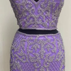 In Stock Primavera Couture 3321 Cocktail Dress Two Piece Beaded Homecoming Dress Fitted Size 2