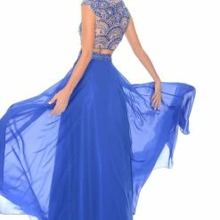 In Stock CLEARANCE Precious Formals Style P38032 Size 4 Royal Blue Prom Dress Gown