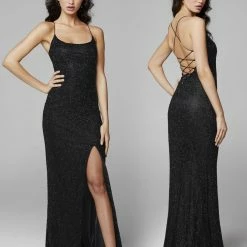 In Stock Backless Dresses Primavera Couture 3413 Size 8 Scoop Neckline Beaded Sequins Prom Dress Open Back Slit 74 In Stock Backless Dresses Primavera Couture 3413 Size 8 Scoop Neckline Beaded Sequins Prom Dress Open Back Slit