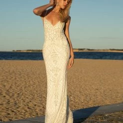 In Stock Primavera Couture 3428 Size 22 Embellished Beaded V Neckline Prom Dress Evening Gown