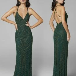 In Stock Primavera Couture 3428 Size 22 Embellished Beaded V Neckline Prom Dress Evening Gown