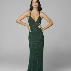 In Stock Primavera Couture 3428 Size 22 Embellished Beaded V Neckline Prom Dress Evening Gown