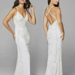 In Stock Primavera Couture 3428 Size 22 Embellished Beaded V Neckline Prom Dress Evening Gown