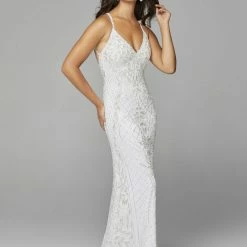 In Stock Primavera Couture 3428 Size 22 Embellished Beaded V Neckline Prom Dress Evening Gown