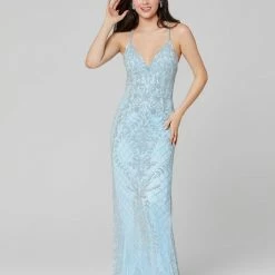 In Stock Primavera Couture 3428 Size 22 Embellished Beaded V Neckline Prom Dress Evening Gown