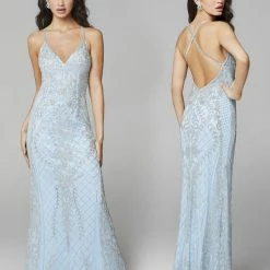 In Stock Primavera Couture 3428 Size 22 Embellished Beaded V Neckline Prom Dress Evening Gown