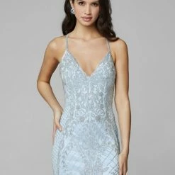 In Stock Primavera Couture 3428 Size 8 Powder Blue Beaded Prom Dress Evening Gown