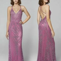 In Stock Primavera Couture 3428 Size 22 Embellished Beaded V Neckline Prom Dress Evening Gown