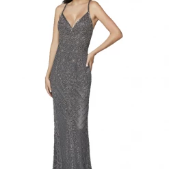 In Stock Primavera Couture 3428 Size 22 Embellished Beaded V Neckline Prom Dress Evening Gown