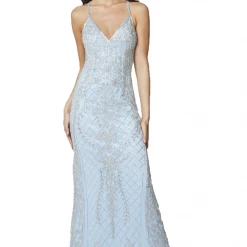 In Stock Primavera Couture 3428 Size 22 Embellished Beaded V Neckline Prom Dress Evening Gown