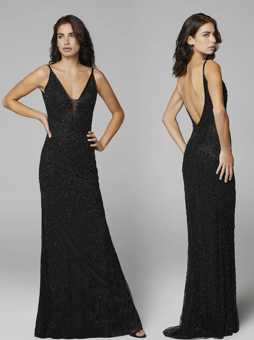 Primavera Couture 3433 Long V Neckline Sequin Prom Dress Embellished Straight Skirt 27 Primavera Couture 3433 Long V Neckline Sequin Prom Dress Embellished Straight Skirt