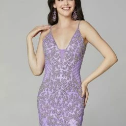 Primavera Couture 3433 Long V Neckline Sequin Prom Dress Embellished Straight Skirt 122 Primavera Couture 3433 Long V Neckline Sequin Prom Dress Embellished Straight Skirt