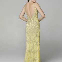 Primavera Couture 3433 Long V Neckline Sequin Prom Dress Embellished Straight Skirt 130 Primavera Couture 3433 Long V Neckline Sequin Prom Dress Embellished Straight Skirt