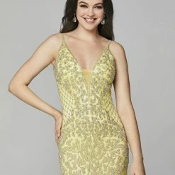Primavera Couture 3433 Long V Neckline Sequin Prom Dress Embellished Straight Skirt 131 Primavera Couture 3433 Long V Neckline Sequin Prom Dress Embellished Straight Skirt