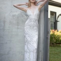 Primavera Couture 3433 Long V Neckline Sequin Prom Dress Embellished Straight Skirt 114 Primavera Couture 3433 Long V Neckline Sequin Prom Dress Embellished Straight Skirt