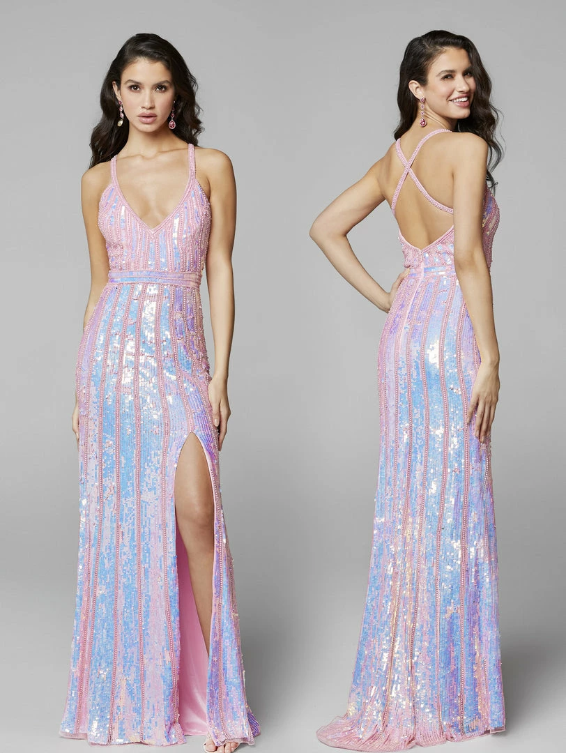 Backless Dresses Primavera Couture 3441 Sequin Embellished Prom Dress Iridescent Evening Gown 17 Backless Dresses Primavera Couture 3441 Sequin Embellished Prom Dress Iridescent Evening Gown
