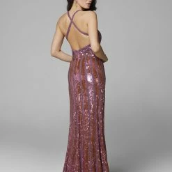 In Stock Primavera Couture 3441 Size 00, 8 Sequin Embellished Prom Dress Wedding Dress Iridescent Gown Backless Dresses