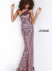 Mermaid Dresses Jovani 3470 One Shoulder Embellished Sequin Mermaid Prom Dress