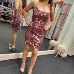 In Stock Backless Dresses Primavera Couture 3512 Ivory Cocktail Dress Size 00 Short Sequin Cut Glass Fitted Backless Corset