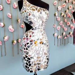 Primavera Couture 3529 Short Cut Glass One Shoulder Cocktail Dress Homecoming 57 Primavera Couture 3529 Short Cut Glass One Shoulder Cocktail Dress Homecoming