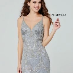 Primavera 3531 Short Fitted Embellished Formal Cocktail Dress Backless Beaded Gown 15 Primavera 3531 Short Fitted Embellished Formal Cocktail Dress Backless Beaded Gown